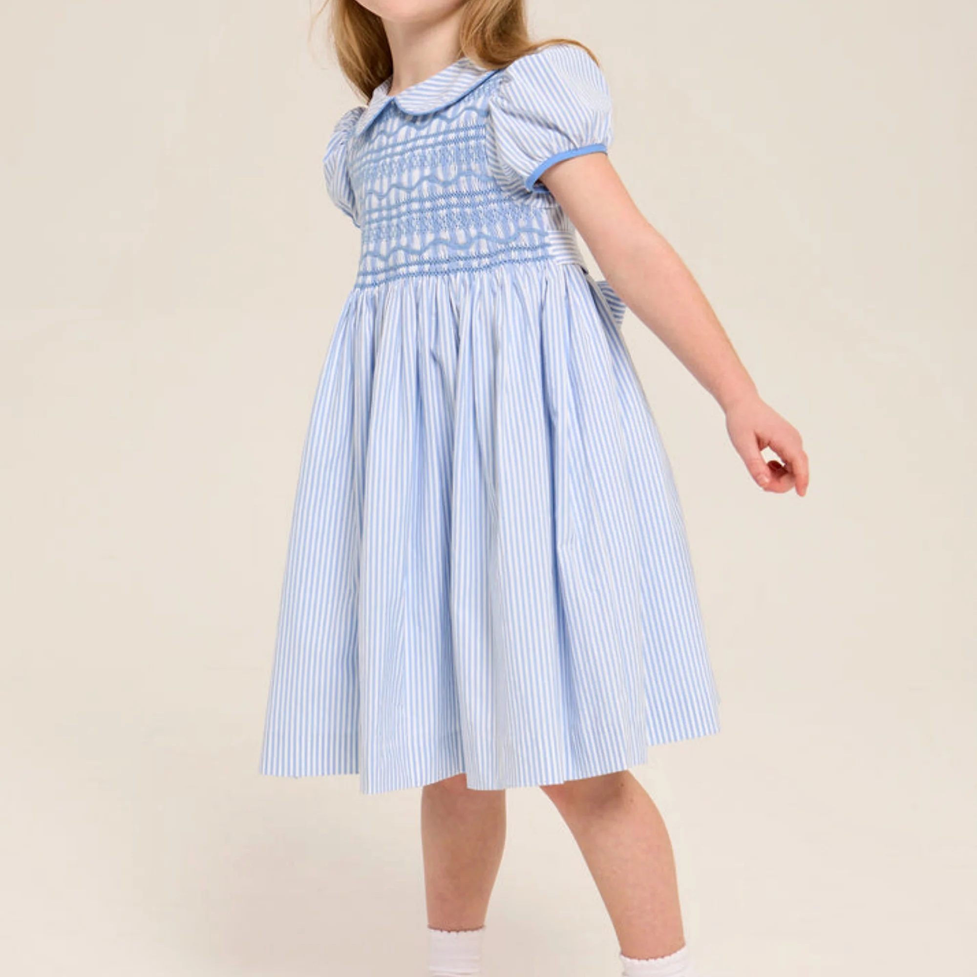 blue-white-stripe-fashion-girl-dress-hand-smocked-peter-pan-collar-summer-short-sleeves-kids-girls-dresses-clothing-for-2-6y