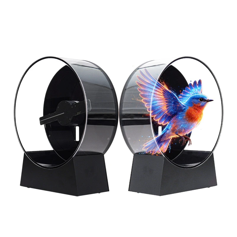 Holographic LED transparent fan screen advertising machine