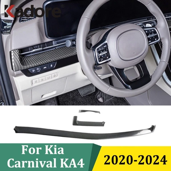 

Для Kia Carnival KA4 2020 2021 2022 2023 2024 отделка центральной консоли из углеродного волокна, инструментальная полоса, аксессуары для салона автомобиля (LHD)