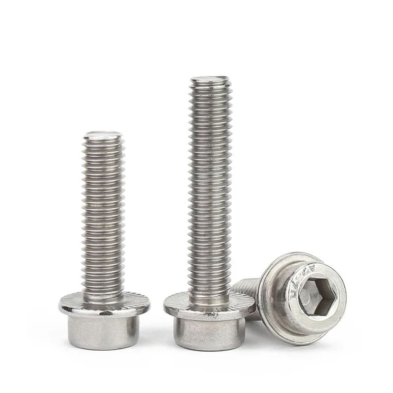 M5 M6 M8 M10 M12 Flange Socket Head Cap Screw 304 Stainless Steel Round Head With Pad Hexagon Socket Bolt
