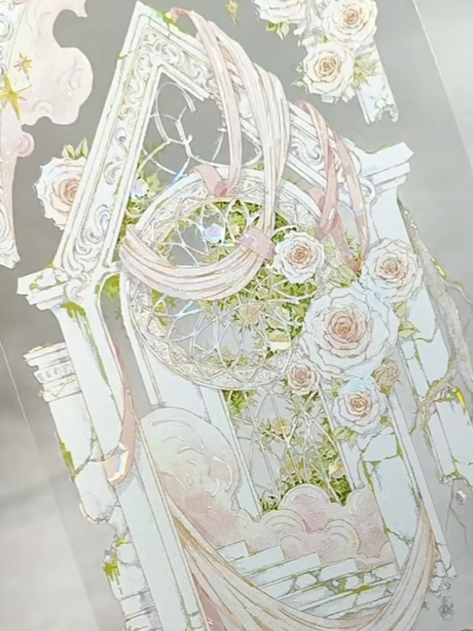 

5M Xiao Wang Paper, Secret Garden Shell Shiny Pink Character Pet Washi Tape Collage Planner