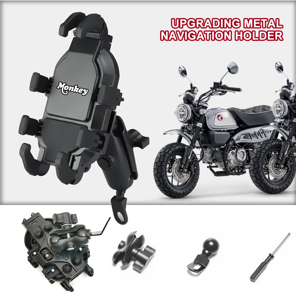 Upgrade Phone Holder Motorcycle 360° Adjustable Stand Shockproof For Honda Monkey Z125 Z120 Monkey125 Z 120 125 DAX125