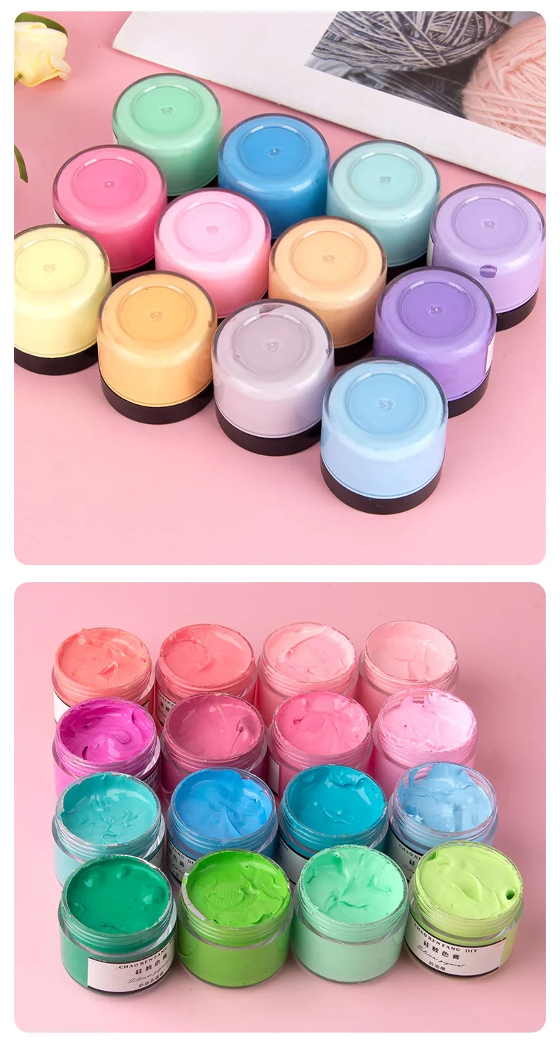 30g Colored Liquid Silicone Paste Macaron Pigment AB Silicone Colorant for Model Crafts DIY Projects Squeezing Toys Art Supplies