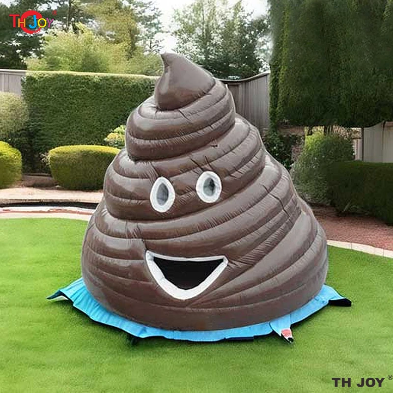 4 เมตรสูง Big Stink Turd Poop Emoji บ้านตีกลับทําให้พอง Big Stinka Jumper ปราสาท Bouncy