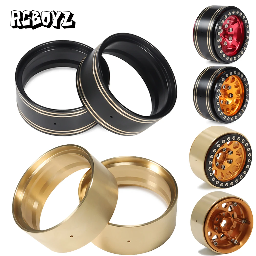 4pcs 1.9inch Brass Wheel Rim for 1/10 RC Crawler Car Axial SCX10 95g Wheel Weights Clamp Rings for Traxxas TRX-4 Upgrade Parts