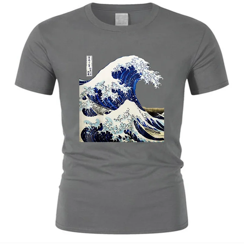 summer men tshirt Kanagawa Japanese The Great Wave T Shirt Vintage Graphic male new cotton t-shirt