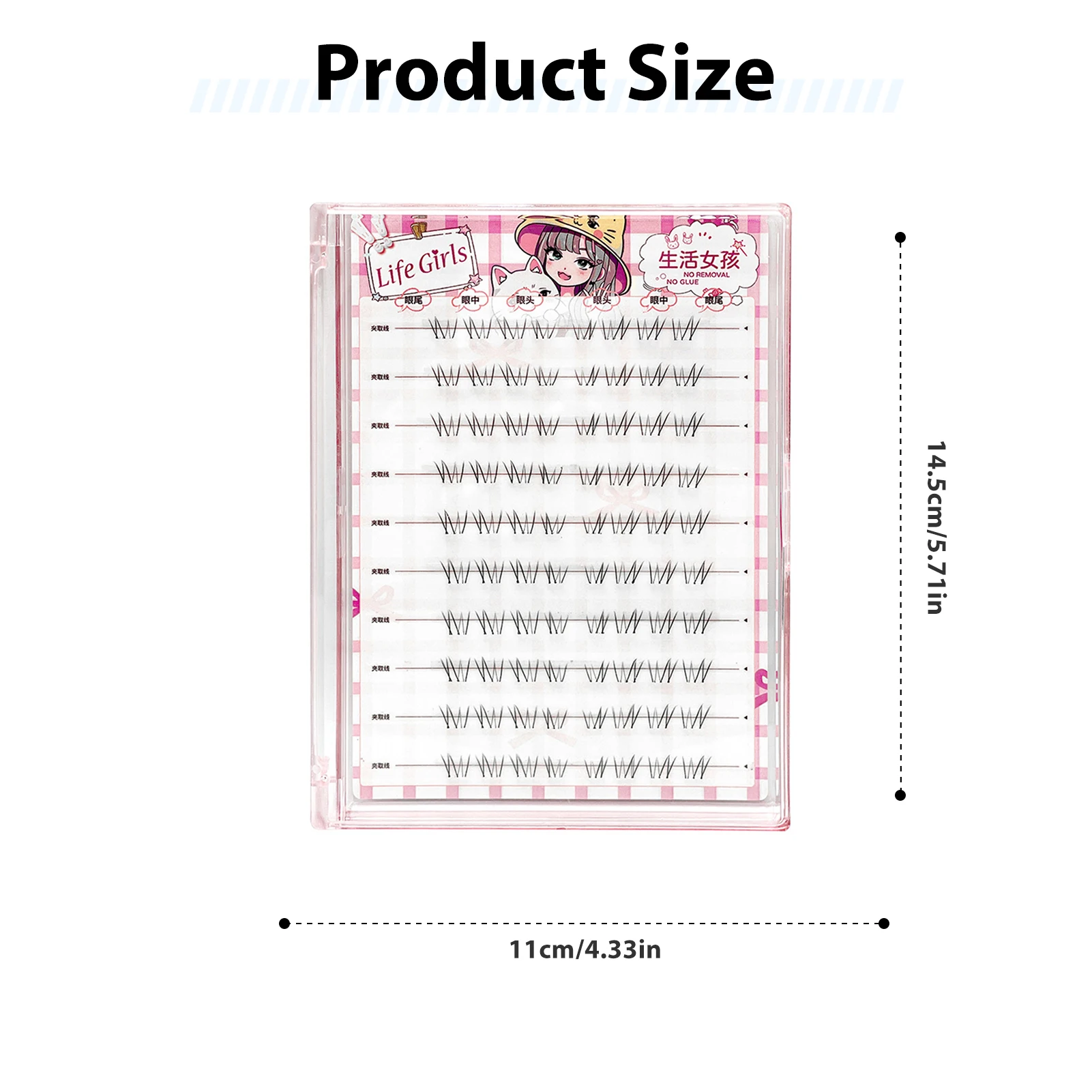 Pestañas postizas inferiores naturales, No se necesita pegamento, longitudes mixtas de 3-5mm, pestañas individuales debajo de las pestañas, pestañas inferiores con forma de pata de gato