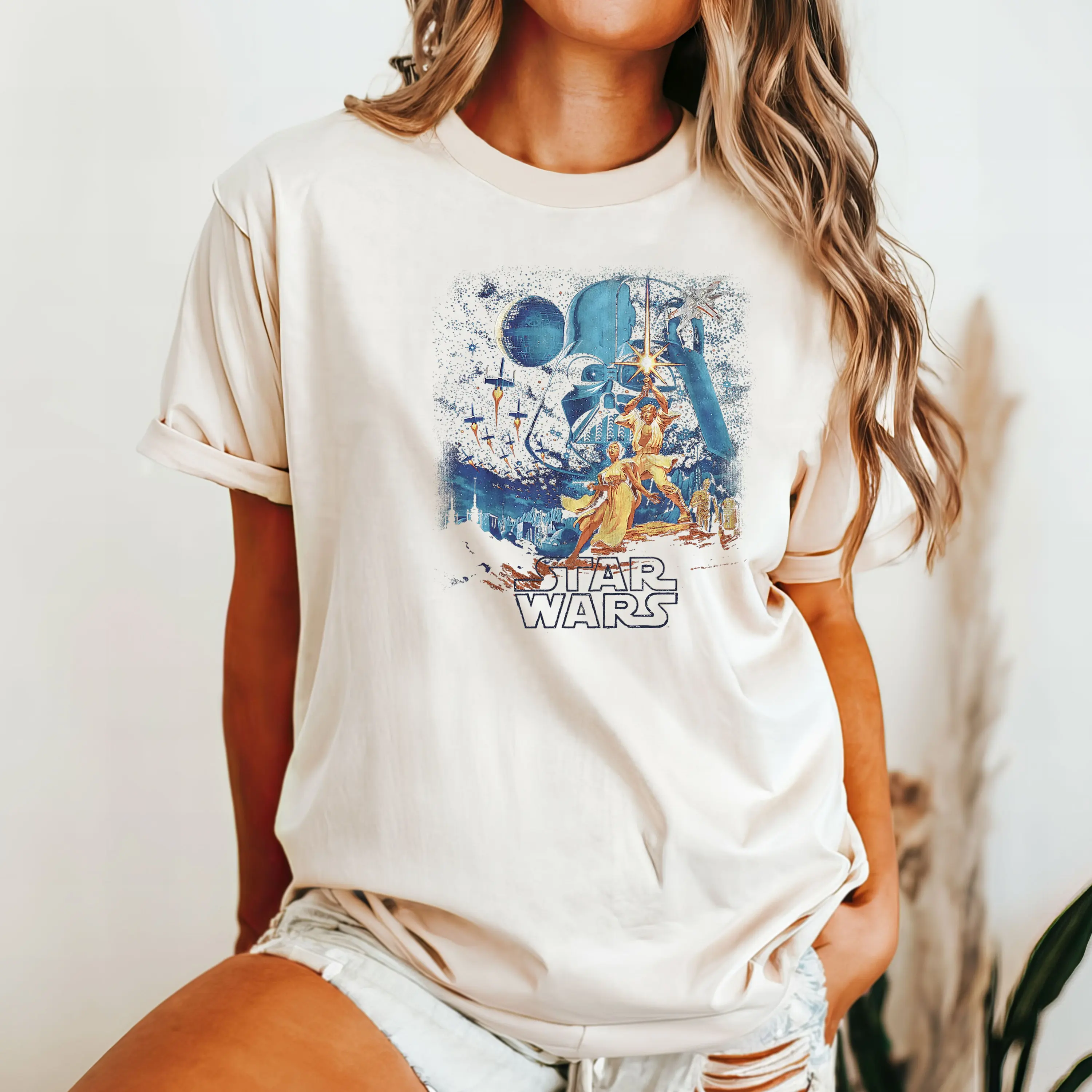 T-shirt fronte-retro Disney Star Wars Camicia Star Wars Camicia Darth Vader Camicia Galaxy's Edge Camicia retrò Star Wars