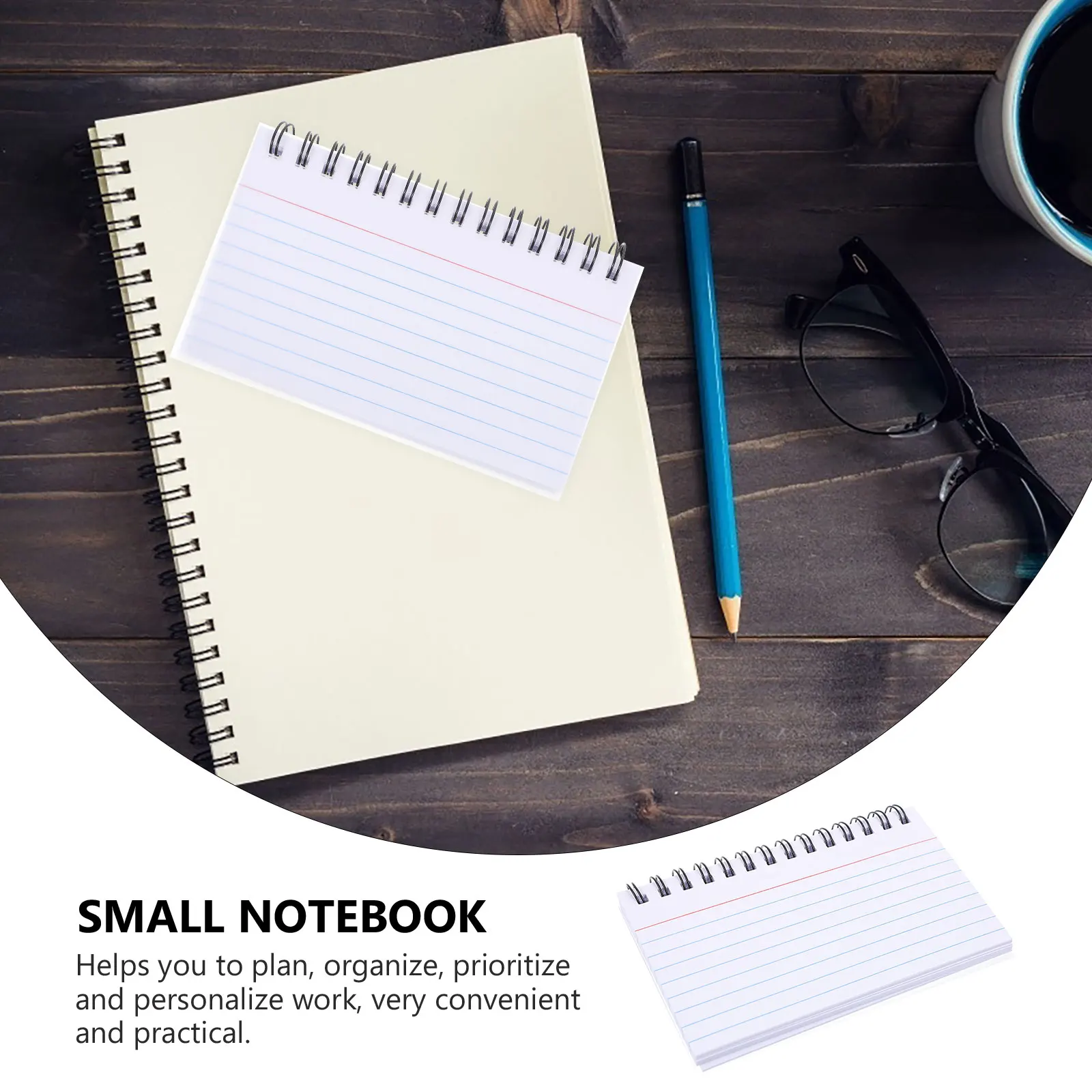 

Card Review Index Cards on Ring Notepads Aluminum Alloy Mini Spiral Notebooks Student