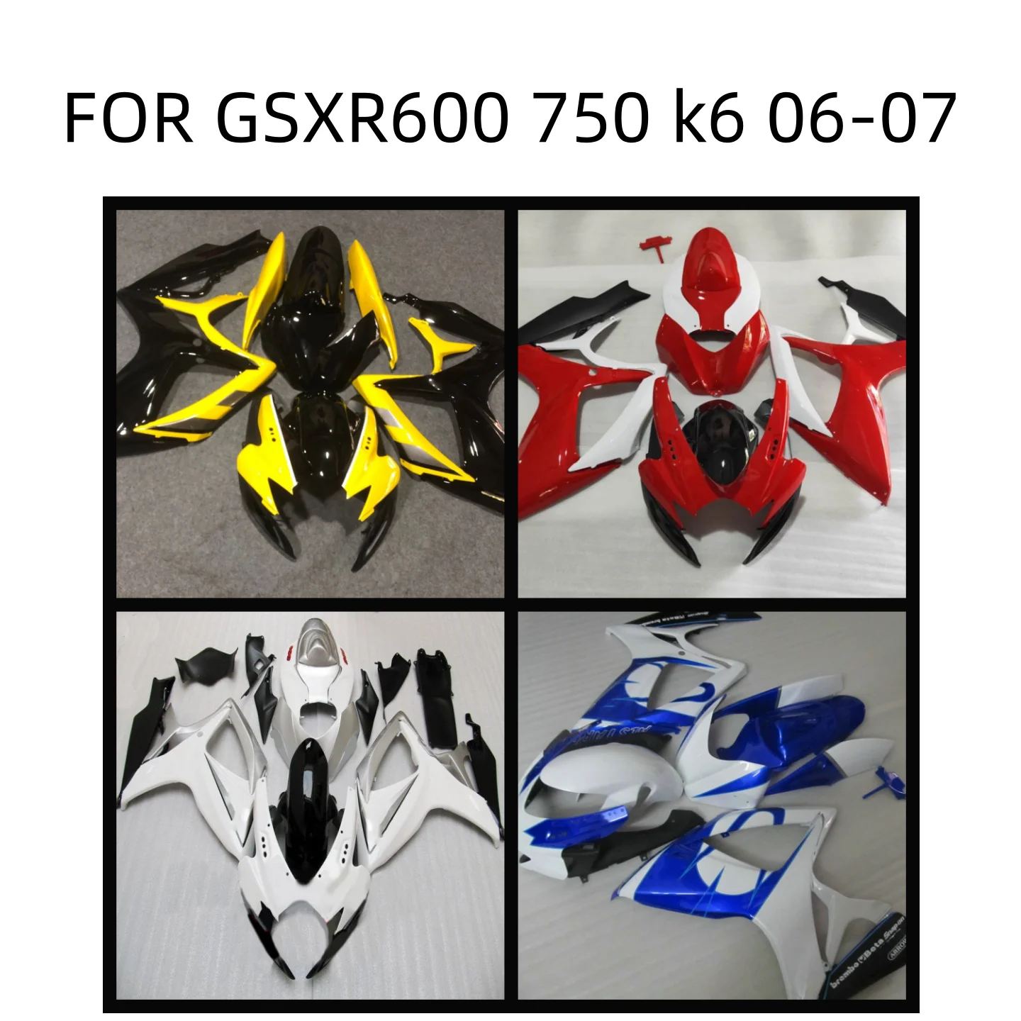 NEW ABS Motorcycle Whole Fairing kit fit for GSXR600 750 06 07 GSXR 600 for GSXR750 K6 2006 2007 full Fairings kits set