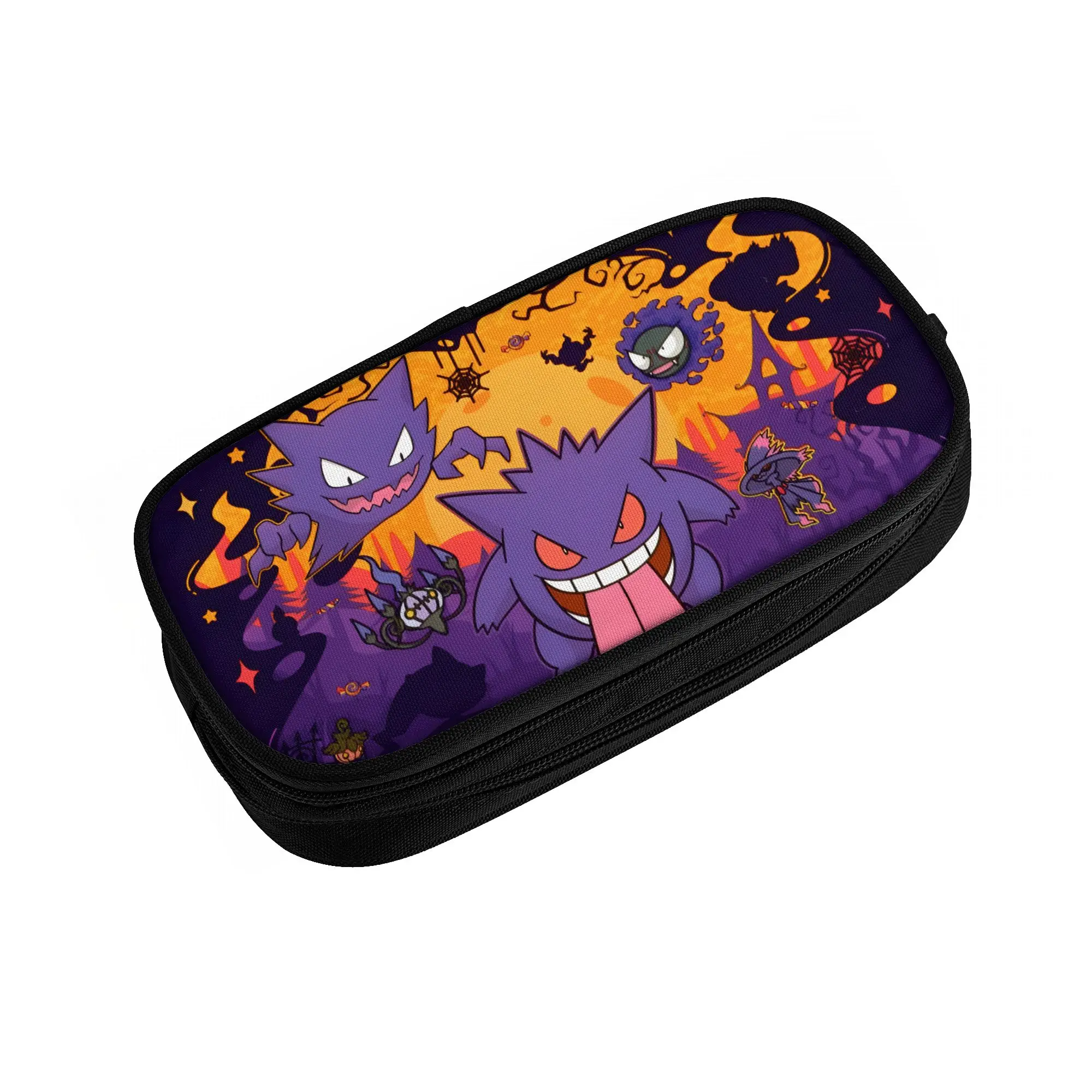 Image of Individuelle Pokemoned Gengar Kawaii Federmäppchen für Jungen und Mädchen, Große Aufbewahrung, Bösewicht-Dämon Stiftebox, Schüler-Schreibwaren