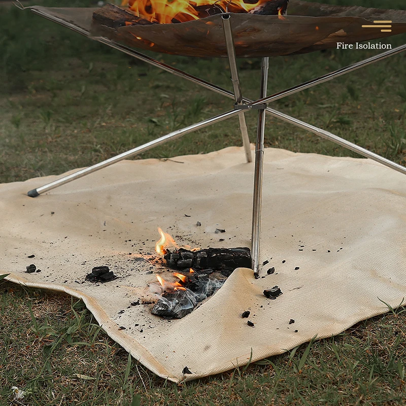 Camping Anti Flame Retardant Mat Portable Fireproof Glass Fiber Fire Blanket Cloth Carpet Megathermal Barbecue Pad