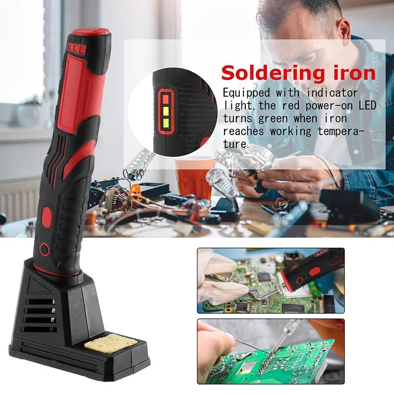 Wireless Soldering Iron With Accessories 1800mAh Rechargeable Battery Welding Tool Kits Maximum Temperature 480℃ Soldering Irons