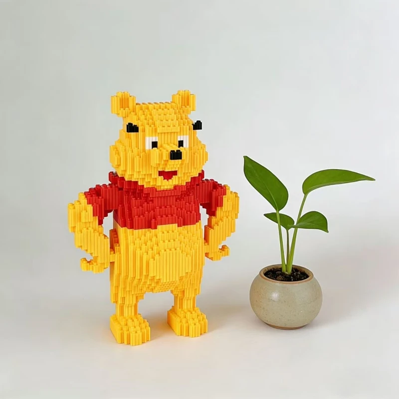 귀여운 위니 푸우 빌딩 블록 장난감 상호 연결된 입자 33cm 높이 모델 피규어 어린이를위한 완벽한 크리스마스 선물