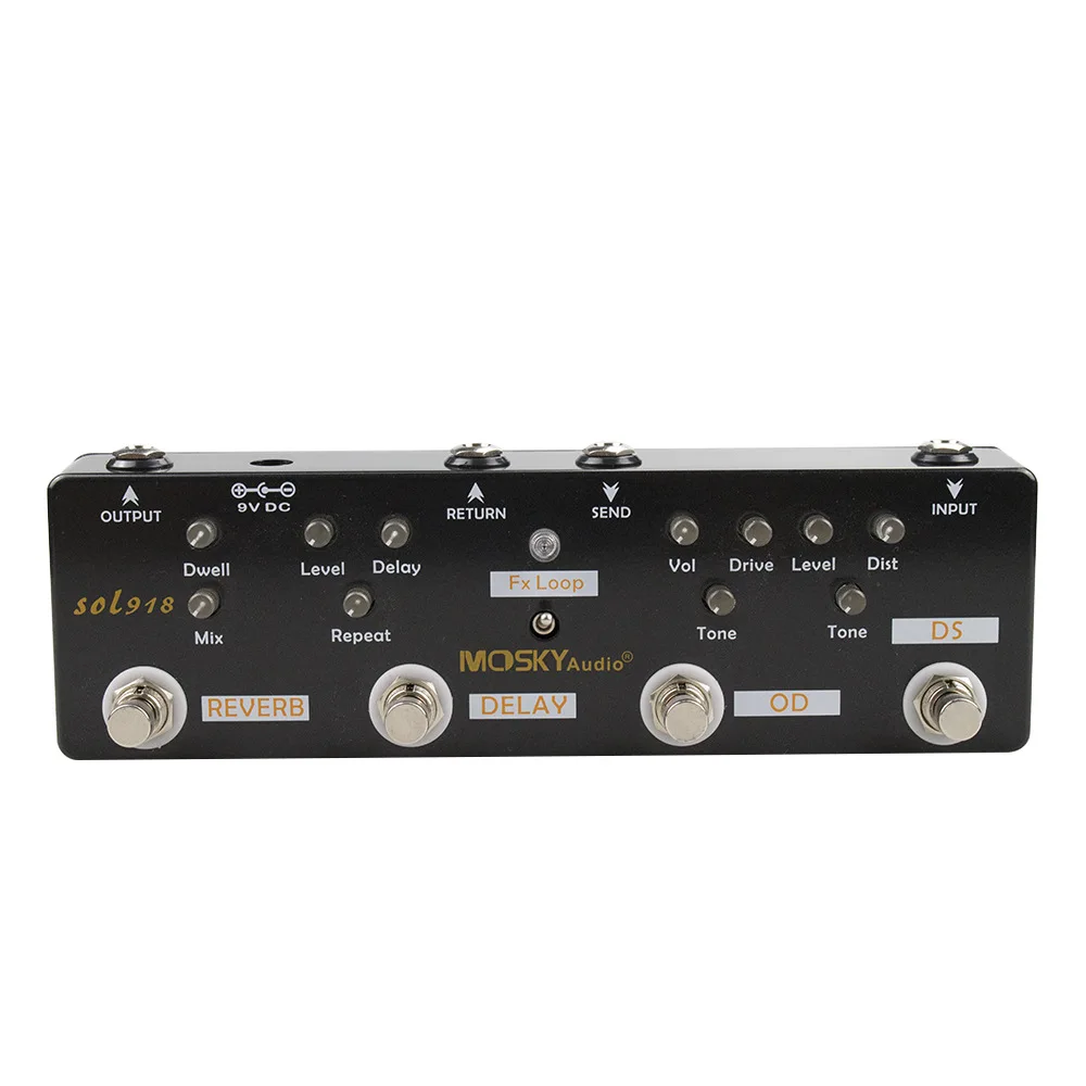 moskyaudio-sol918-5-in-1-sol918-multi-effects-pedal-5-effects-in-1-unit-reverb-delay-fx-loop-overdrive-distiortion
