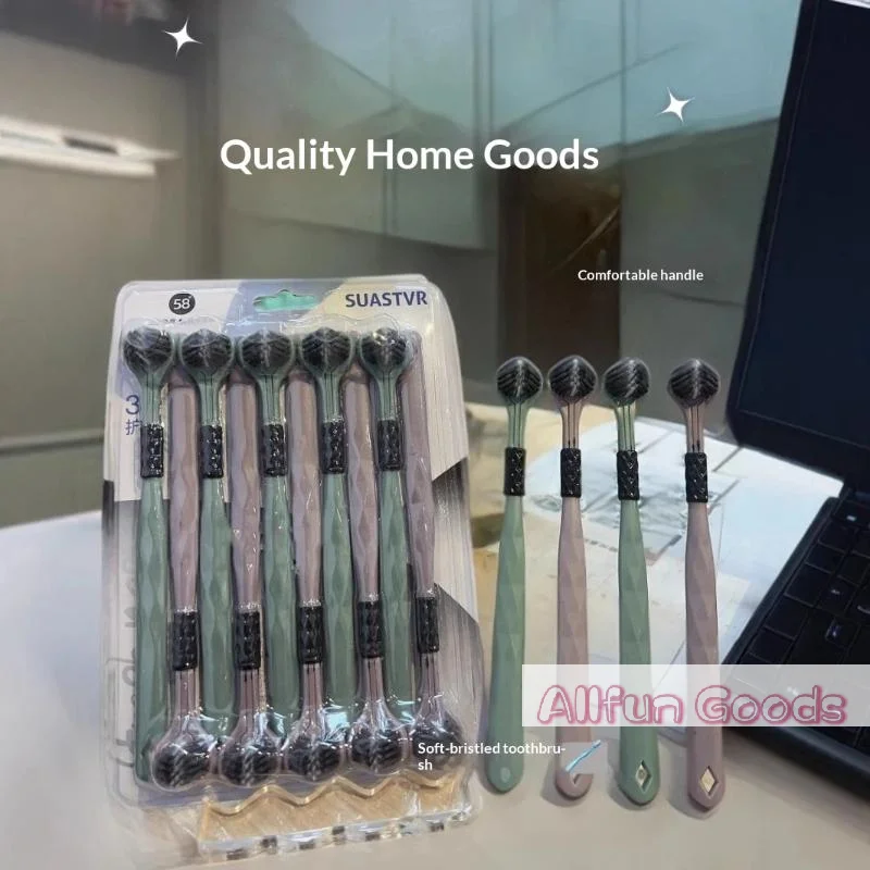 [TG835]3D Manual Toothbrush 10pcs Three sided U-shaped Soft Toothbrush for Comprehensive Oral Cleaning for Adults