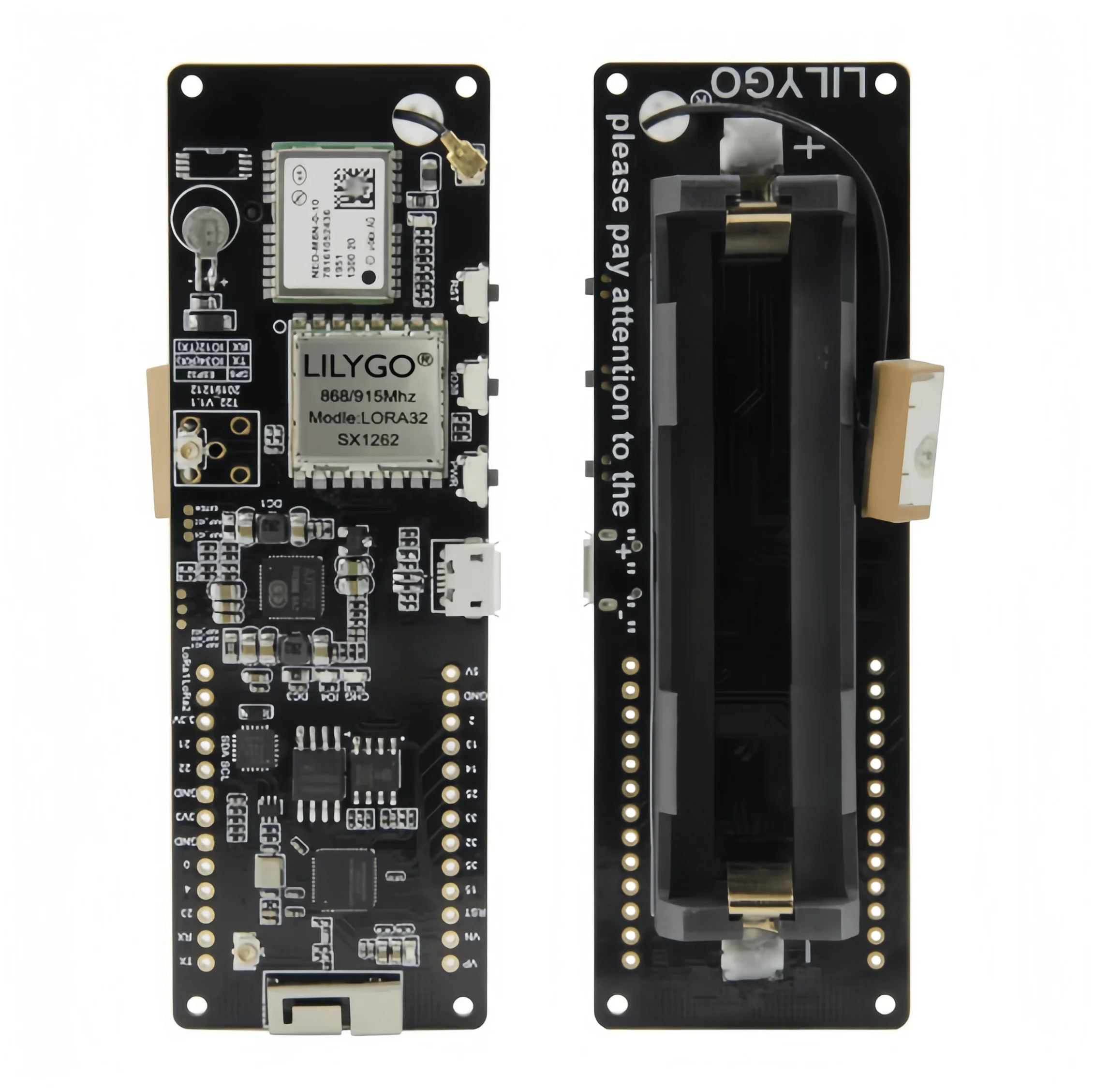 

LILYGO® T-BEAM V1.2 ESP32 LoRa SX1262 GPS/M8N with 18650 Battery Holder