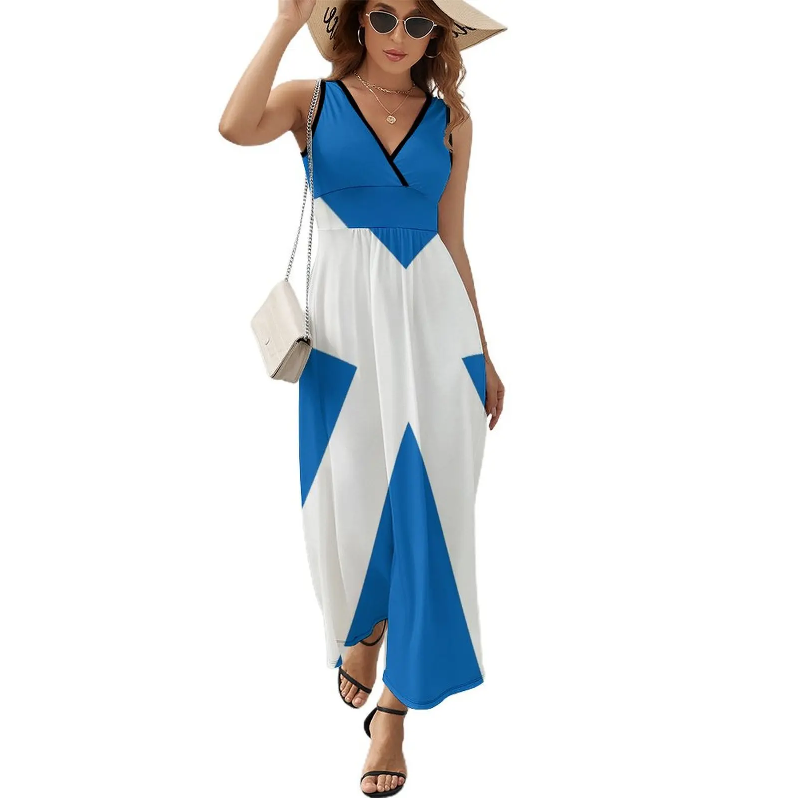 

Scotland: Scottish Flag (Saltire) Sleeveless Dress birthday dress for women loose women's dress elegant