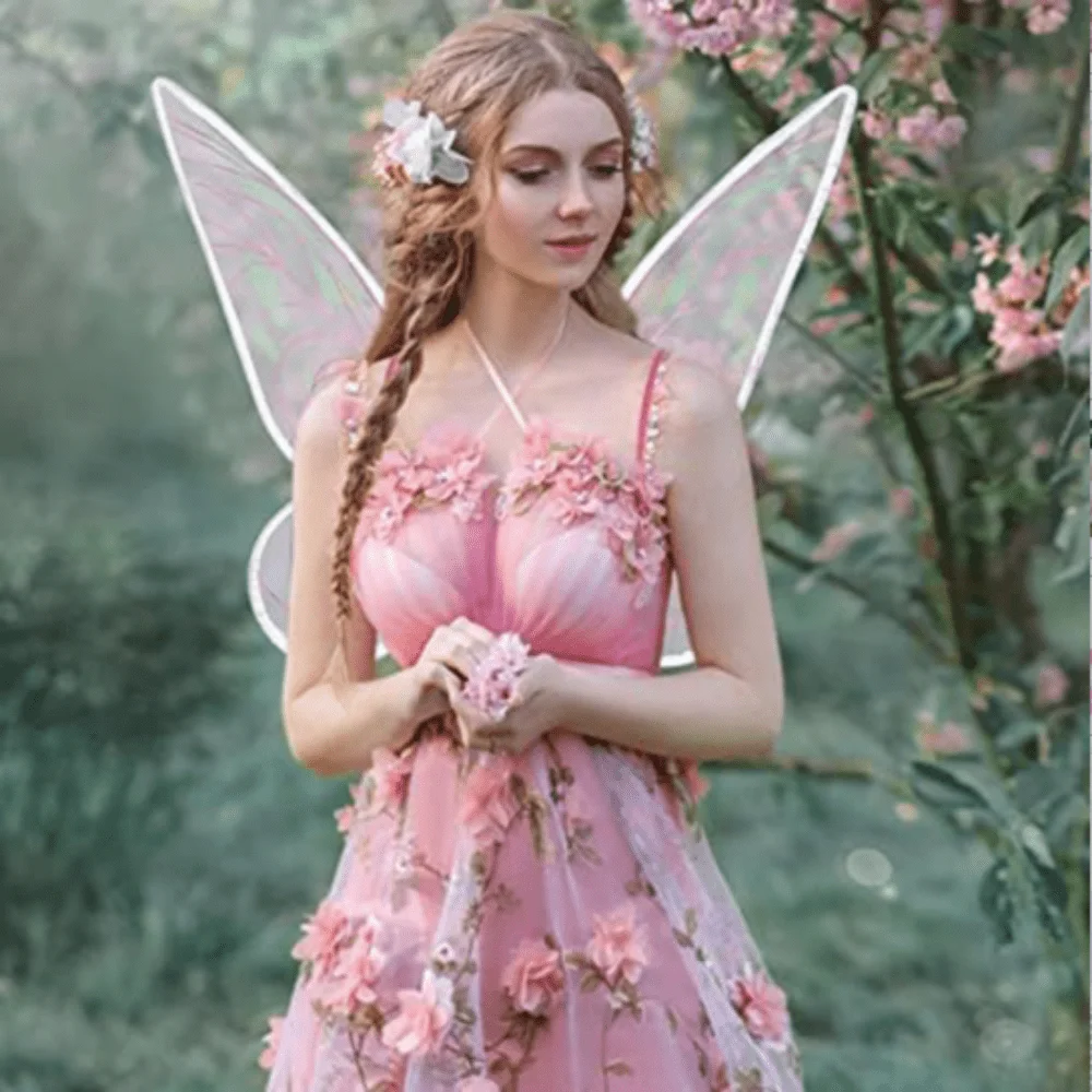 1pc Women\'s Pink Angel Colorful Butterfly Wings, Suitable For Festival Parties And Theatrical Dress-Up Performances