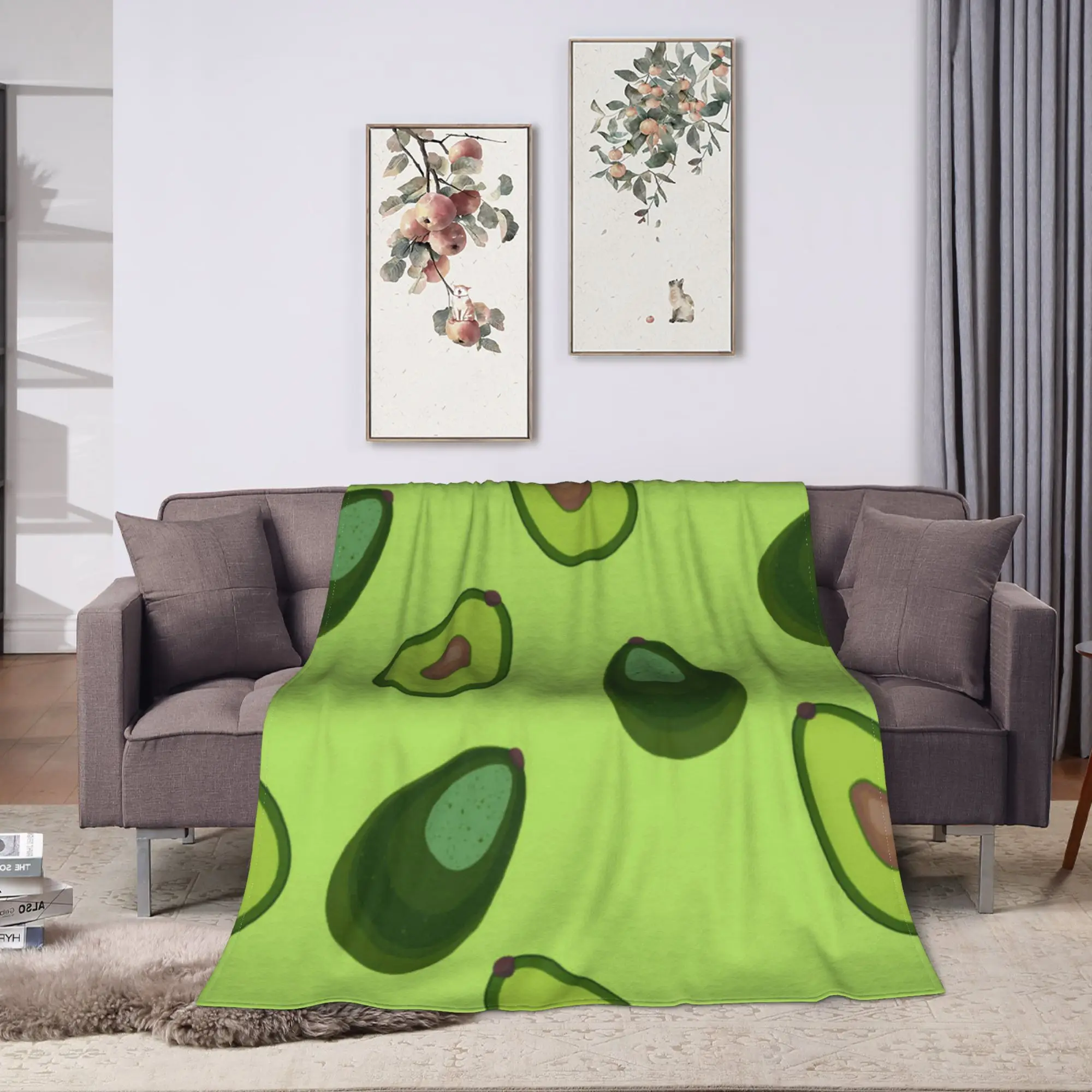 Cute Fruit Vegetable Blanket Quality Soft  Bedding Throws Spring Kids Adult Outdoor Novelty Bedspread