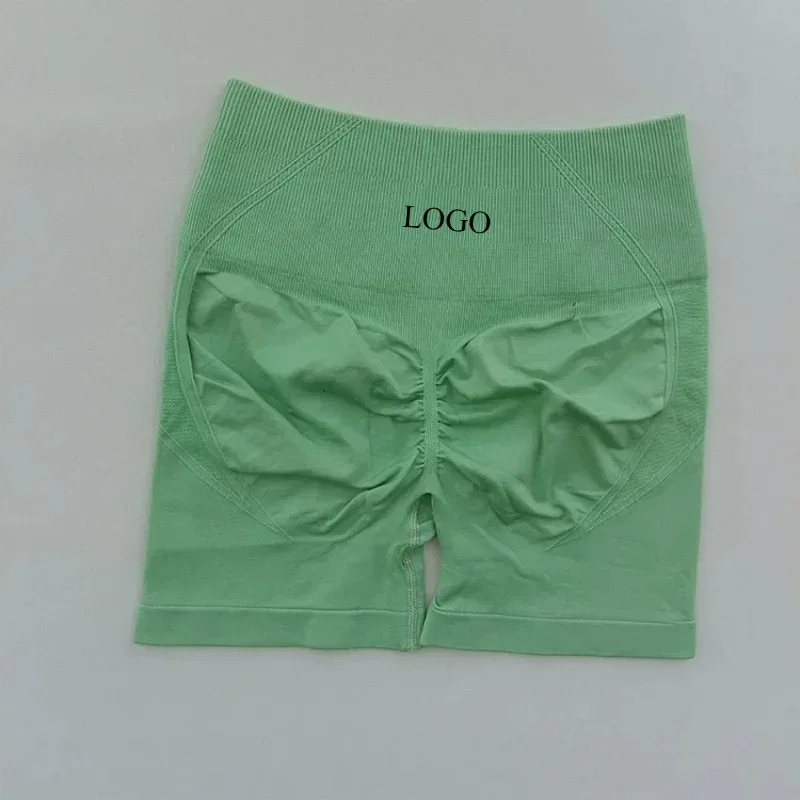 Pantaloncini da yoga con LOGO NV Sollevamento testa e fianchi Allenamento fitness estivo Pantaloncini a tre punti Pantaloncini morbidi traspiranti Senza cuciture