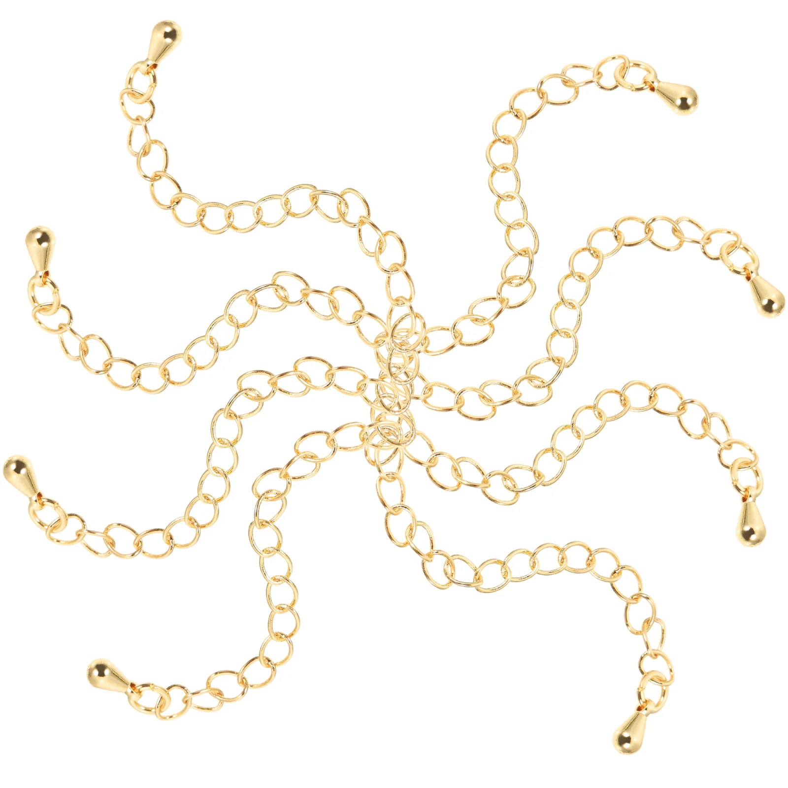 

8 Pcs Gold Necklace Extender Chain Smooth Luster Necklace Extender Chain DIY Bracelet Chains Jewelry Making Anklet Extenders