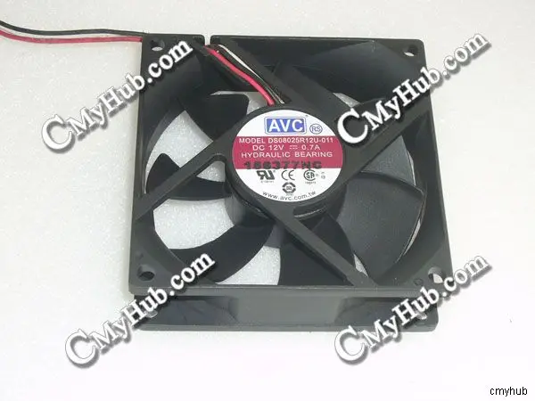 For AVC DS08025R12U 011 DC12V 0.7A 8025 8CM 80mm 80x80x25mm 3Pin 3Wire Cooling Fan DS08025R12U 011