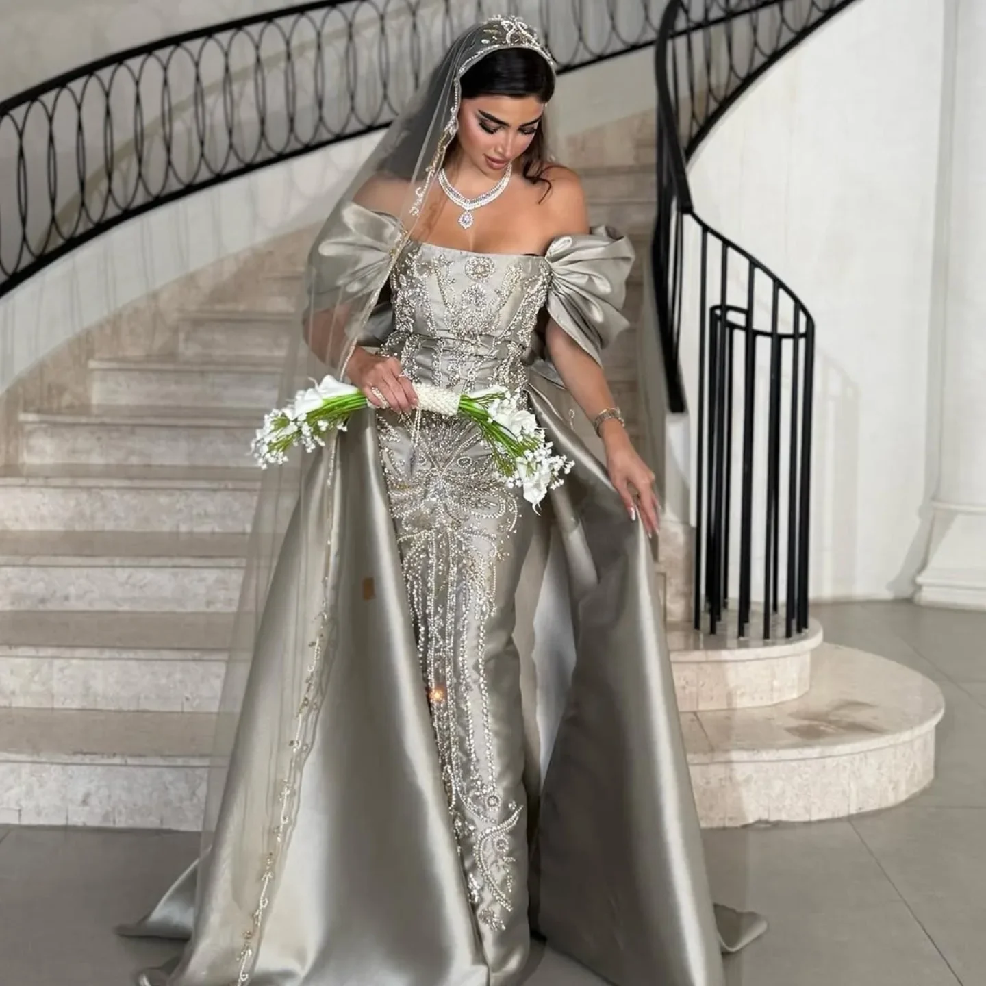 Arabia Dubai Puszyste Sukienki Wieczorowe Satynowe Suknie Balowe Nowoczesne Suknie Formalne i Wieczorowe توصيل سريع فساتين