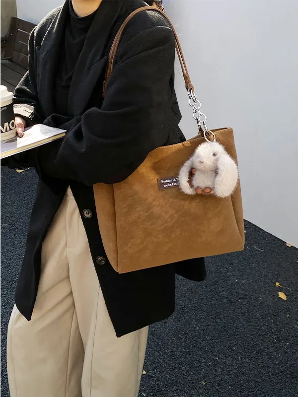 

Ретро-сумка-тоут большой вместимости для женщин, модная повседневная сумка на одно плечо, студенческая сумка-тоут, новинка 2025 года