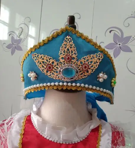 Russian Folk Dance Hat Women Stage Performance Cap Headwear Ethnic Sequin Classical