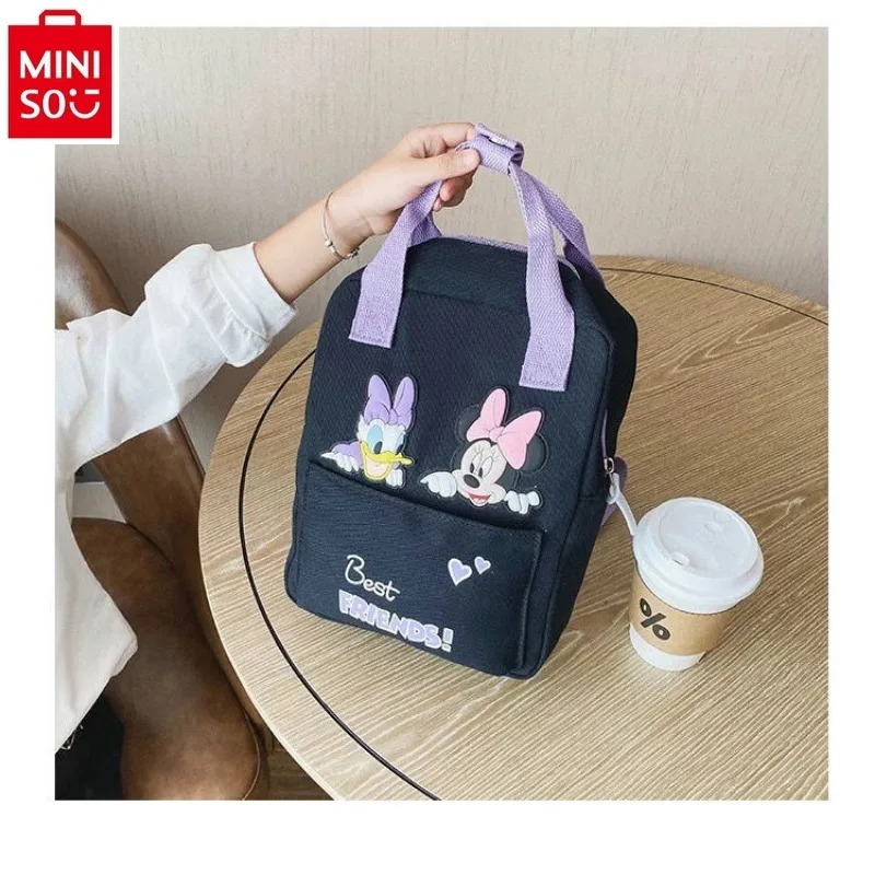 

MINISO Disney Cartoon Mini Mickey Large Capacity Sweet Handbag for Students Simple, Fresh, and Versatile Storage Shoulder Bag