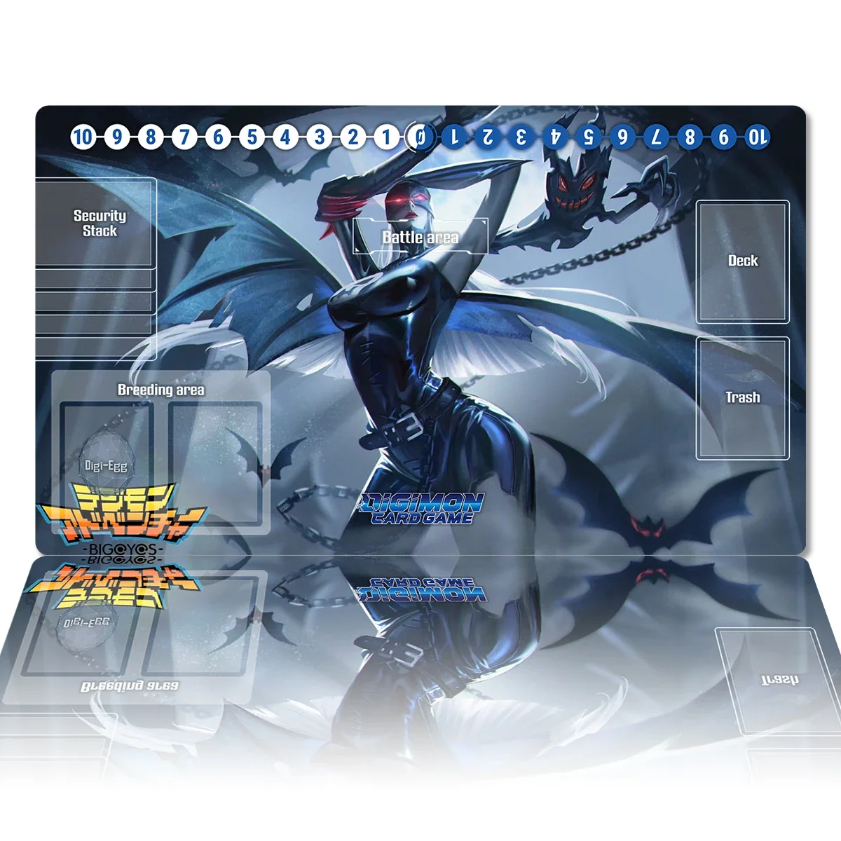 Digimon Playmat Lady Devimon DTCG CCG Mat Trading Card Game Mat Board Game Pad Anime Mouse Pad Rubber Desk Pad Zones Free Bag