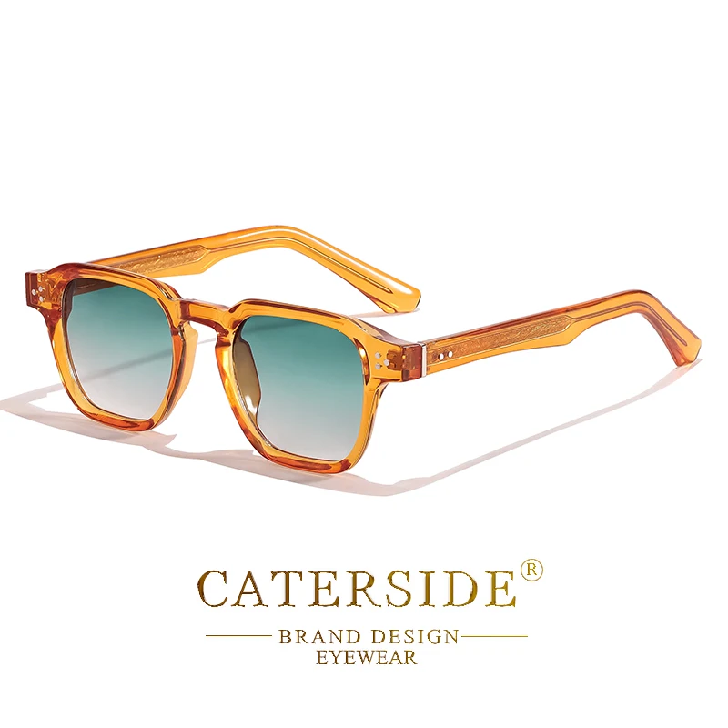 CATERSIDE Vierkante mode-zonnebril Heren Core Insert Temple Luxe merk zonnebril Dames Reizen Strandfeest Festival Geschenken