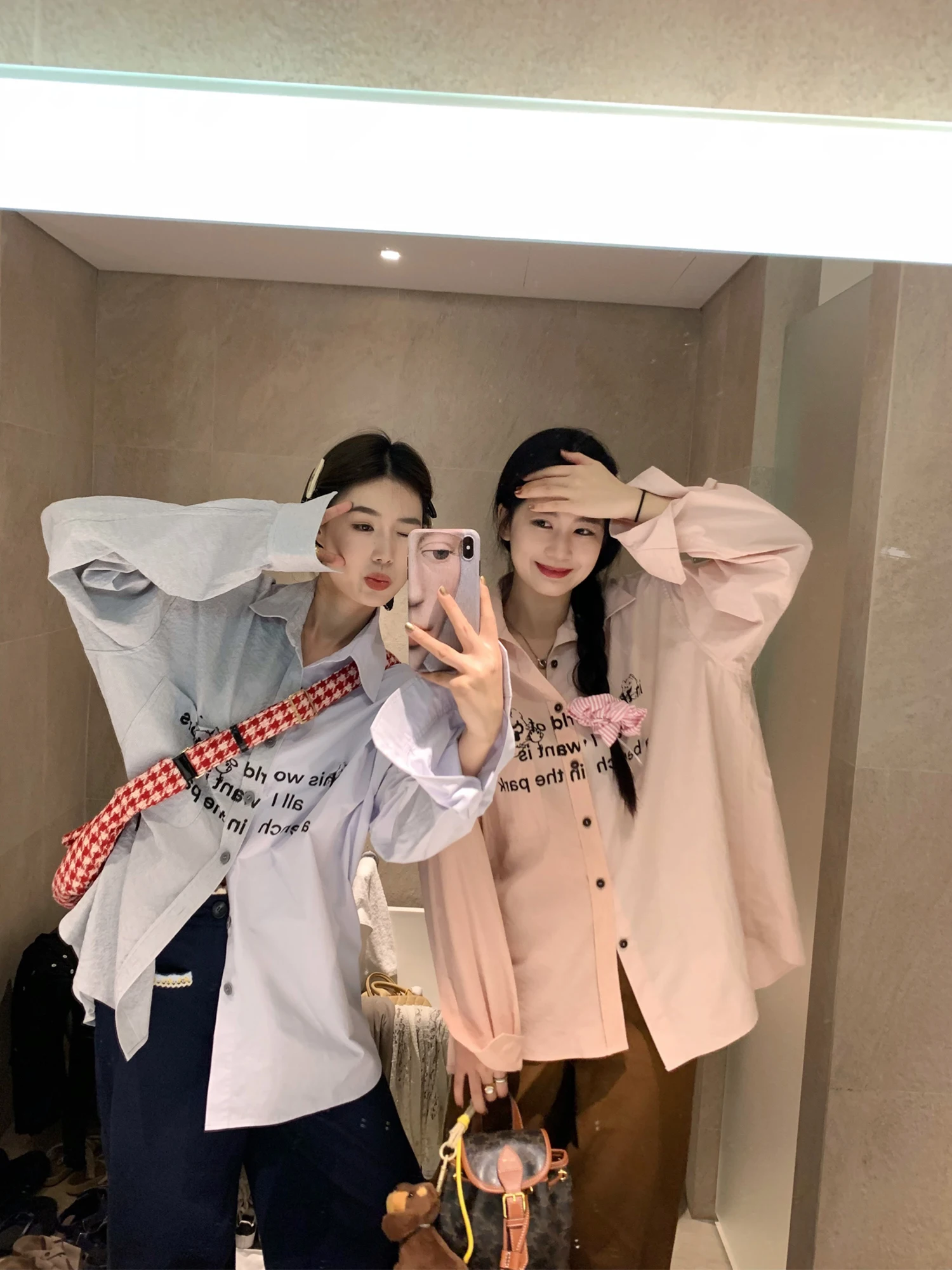 

Куртка-рубашка с принтом и аппликацией в стиле пэчворк, свободного кроя, от бренда Xiao Jun Jun, корейский стиль, для повседневной носки, из полиэфирного волокна