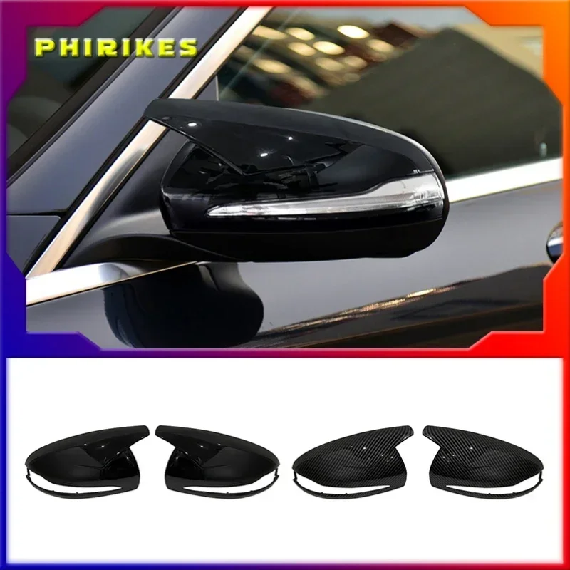 

For Mercedes Benz C GLC S E Class W205 X253 W222 W213 W238 Replacement carbon Black Side Rearview Mirror Cover Caps Shell LHD