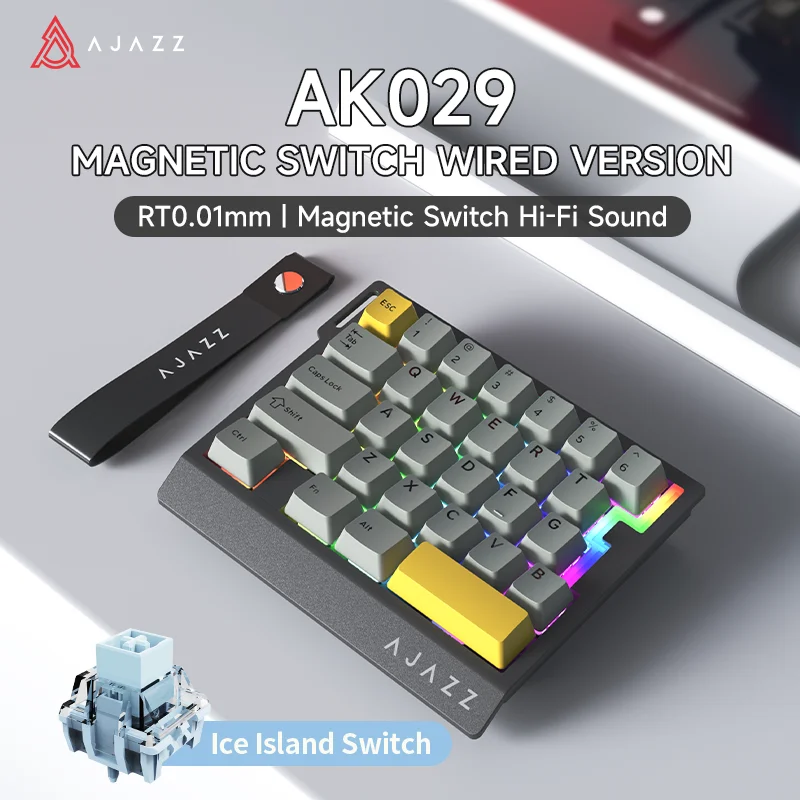 AJAZZ AK029 HE Magnetic Switch Gaming Keyboard Wired One-Handed 29
