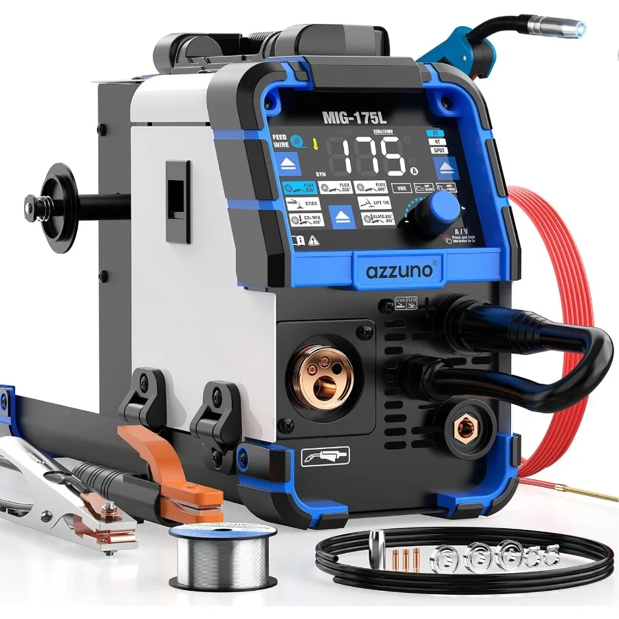 

Aluminum MIG Welder 175Amp 110V/220V Dual Voltage 5 in 1 Gas MAG/Aluminum MIG/Gasless Flux Core Welder/Stick/Lift TIG We