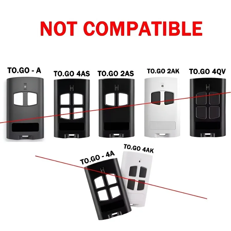 433-MHz-zender compatibel met To.Go 2Va 4Va Rolling Code garagedeurafstandsbediening
