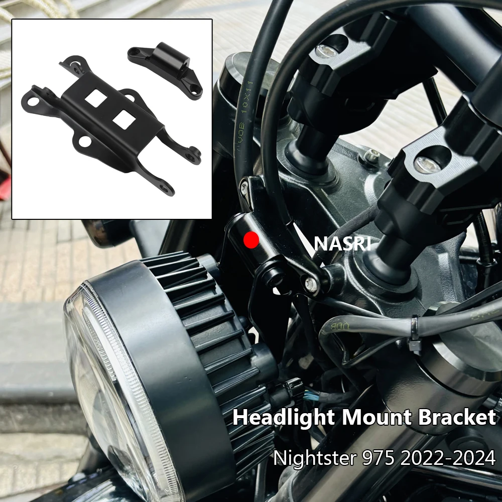 For Harley Nightster 975 RH975S 2022 2023 2024 Motorcycle Accessories Headlight Mounting Bracket Headlamp Mount Holder Kit Black