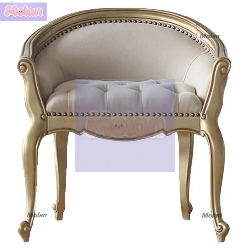 

European bedroom fabric makeup chair dressing stool European beech simple single changing