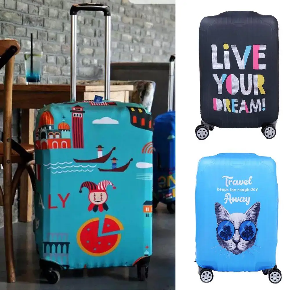 

Cartoon Print Luggage Protective Cover Suitcase Case Wear-Resistant Outer Cover Suitcases Carrier Cover Travel Accessories Hot
