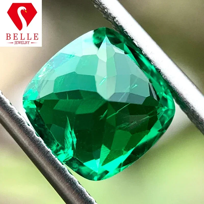 

BELLE Brilliant Cushion Cut Hot Sale Lab Grown Emerald Moissanite VVS1 AGL Certificated Diamond Beads Jewelry Making Charms