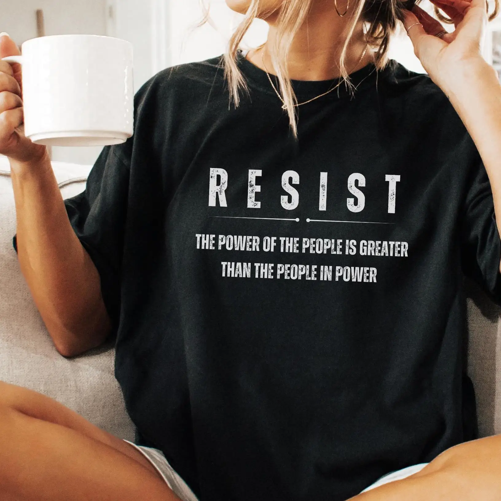 

Resist Shirt, Liberal Protest Shirt, Political Democratic Social Justice Tshirt, Feminist Shirt, Defend Democracy Gift