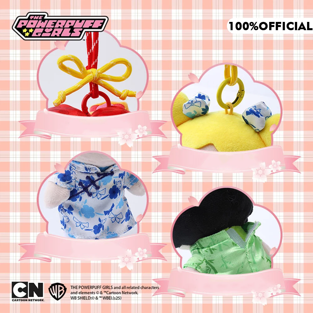Véritable Cheongsam le Powerpuff filles en peluche poupée porte-clés Anime Girly coeur mignon jouets en peluche sac à dos porte-clés filles cadeaux
