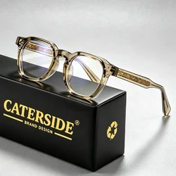 Caterside New Square Flat Light Glasses for Men Women Retro TR Frame Eyeglass High-Quality Eyewear Minimalist Matching