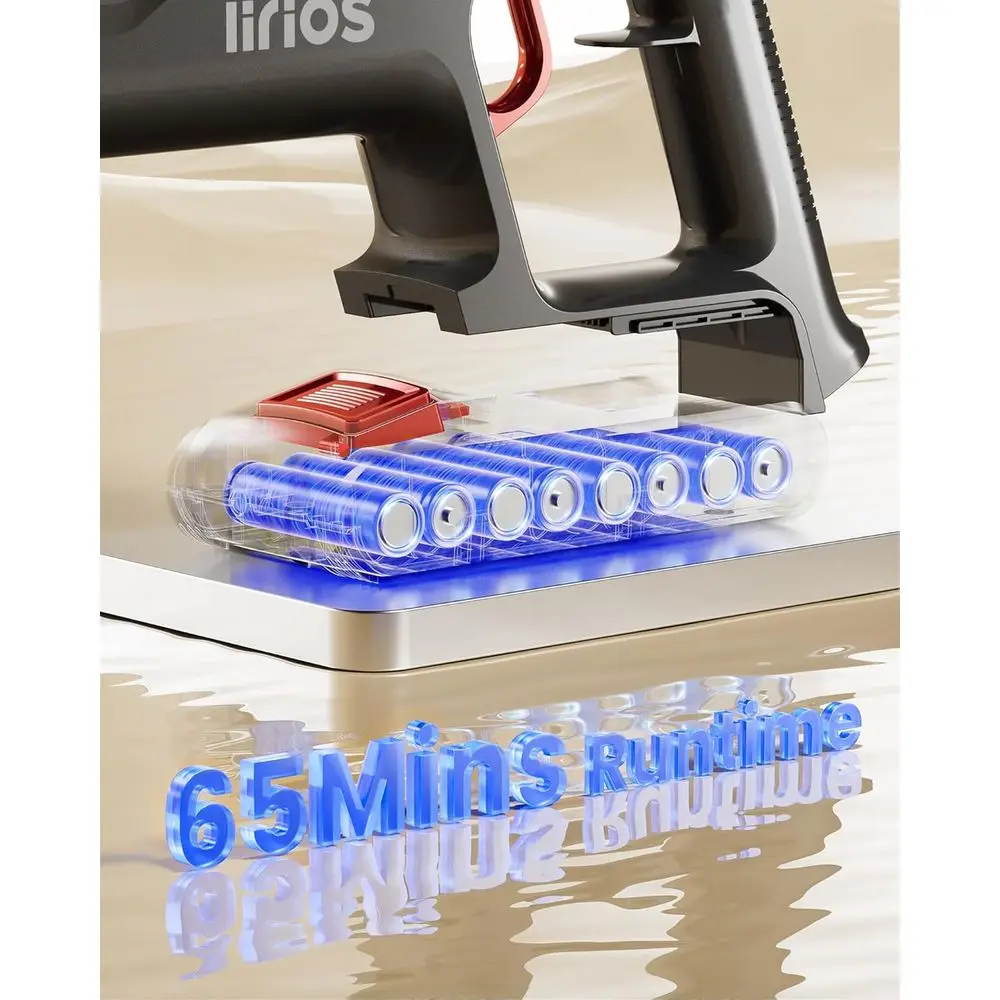 مكنسة كهربائية لاسلكية بقوة 600 وات 50 كيلو باسكال، وقت تشغيل 65 دقيقة، قائم بذاته مع حامل على الحائط، شاشة LED، مثالية للسجاد وشعر الحيوانات الأليفة والخشب الصلب #3