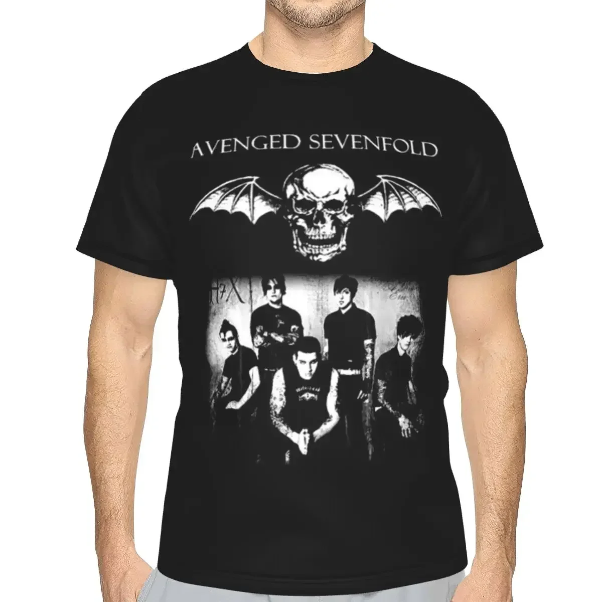 polyester Avenged Sevenfold T-Shirt Men's Classic T Shirt Men Crew Neck Summer Shirts Tops
