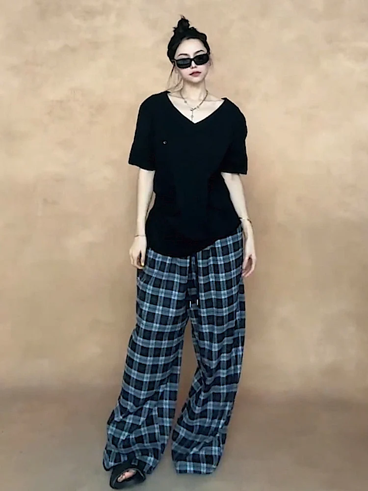 Slimming Casual Summer Outfit Two-Piece Set Women's Loose Fit Short Sleeve Fashionable plus Size Cotton Blend Elastic Waist