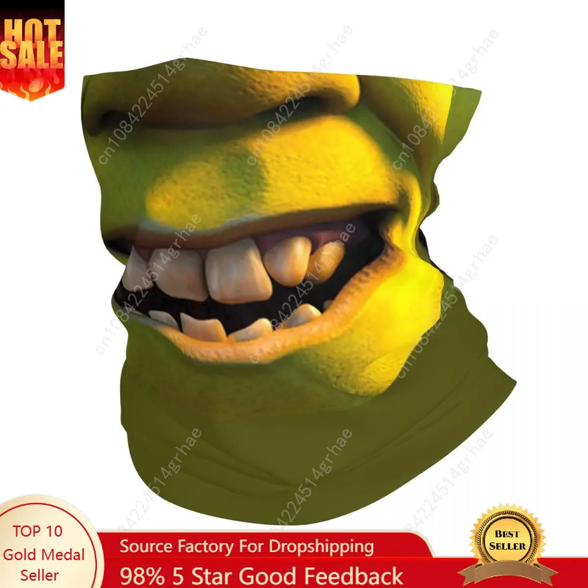 

Shrek Bandana Neck Cover Printed Mask Scarf Multi-use Balaclava Riding For Men Women Adult Winter