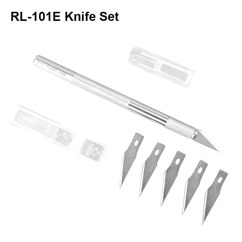 RELIFE RL-101E Carving Knife Set 6 in 1 for Phone IC Chip BGA Motherboard Hard Disk PCB Circuit Board Repair Thin Blade